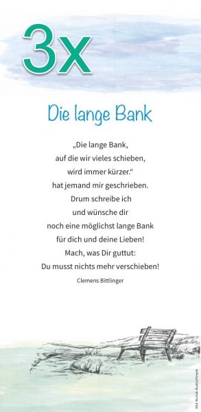 Geschenkkarte "Die lange Bank" (3 Stück)